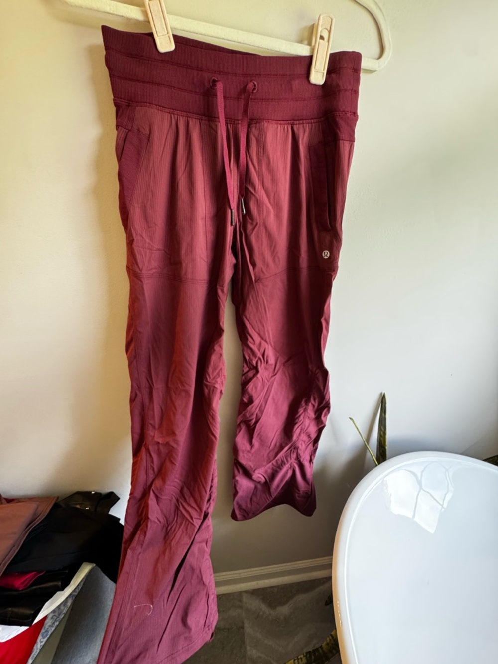 Burgundy lululemon dance studio Pants
